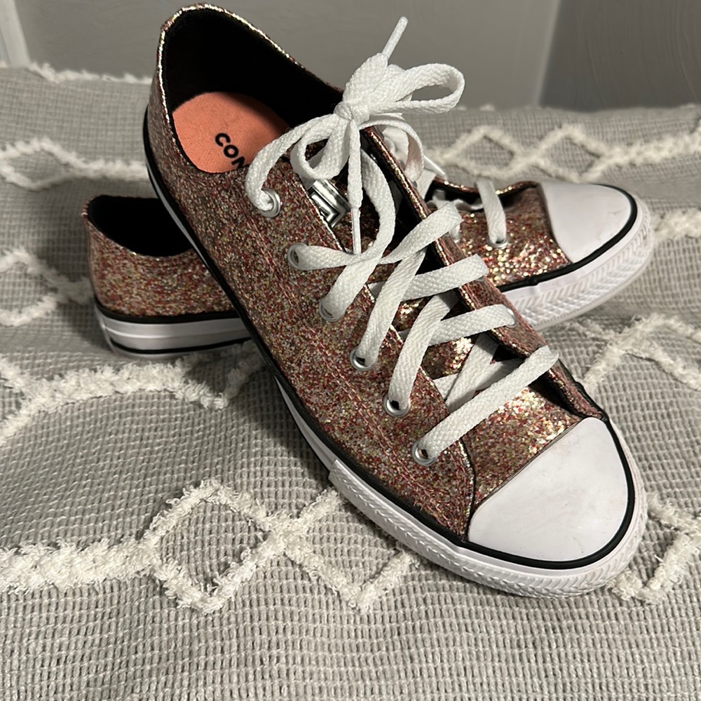 Rose gold glitter converse all stars
